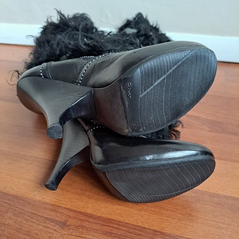 Roberto Cavalli Real Fur Leather Boots with Buckles Size 37 - Picture 16 of 16